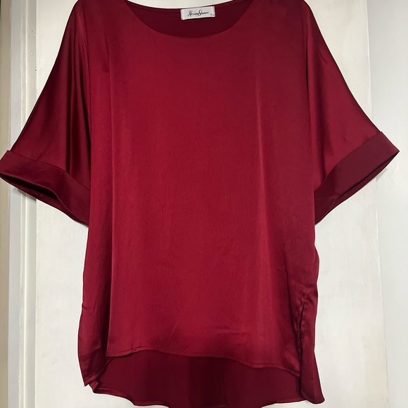 New Directions Rich Burgundy Blouse - Picture 1 of 5